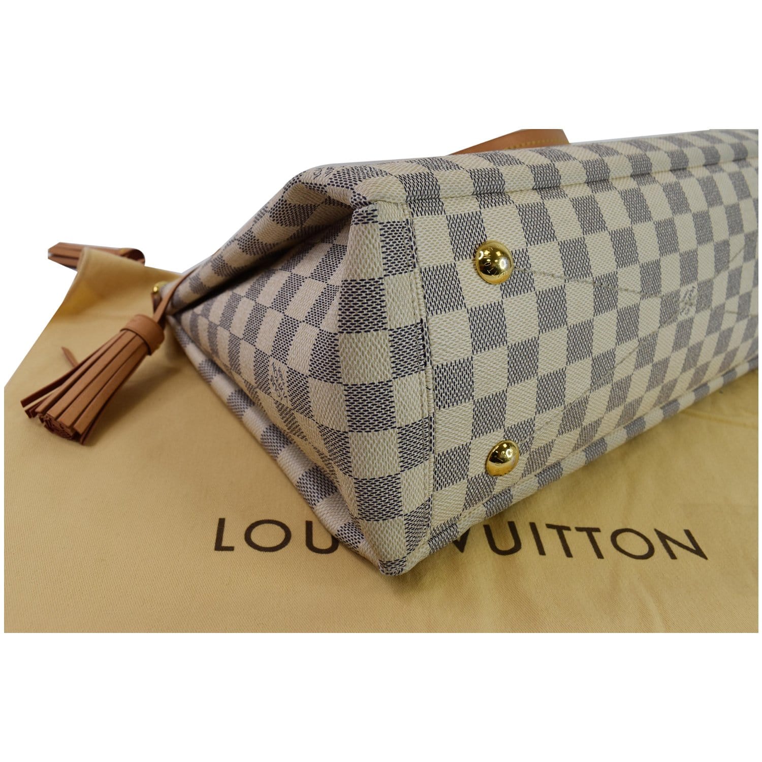 LOUIS VUITTON Lymington Damier Azur bag White Leather ref.412287 - Joli  Closet
