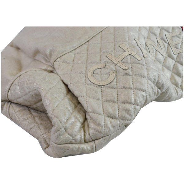 engraved Chanel LA Large Hobo Shoulder Bag White