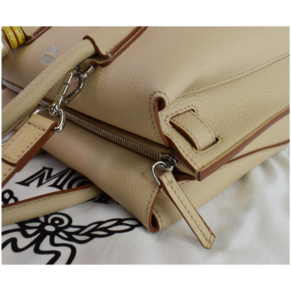 MCM Milla Mini Leather Top Handle Shoulder Bag Yellow - Last Call