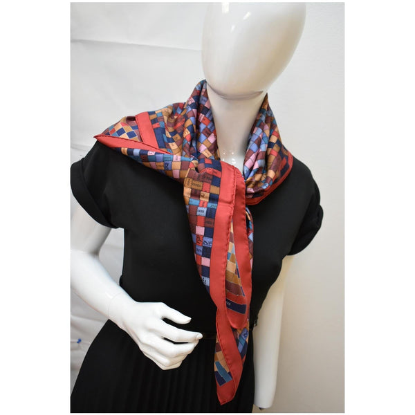 HERMES Bolduc Au Carre Silk Scarf Multicolor