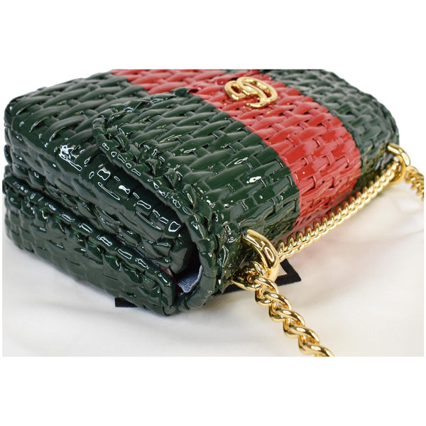 Gucci Wicker Linea Cestino Mini Web Shoulder Bag - corner view