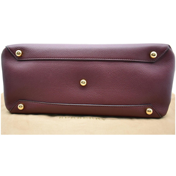 BURBERRY Banner Medium Leather Tote Shoulder Bag Red