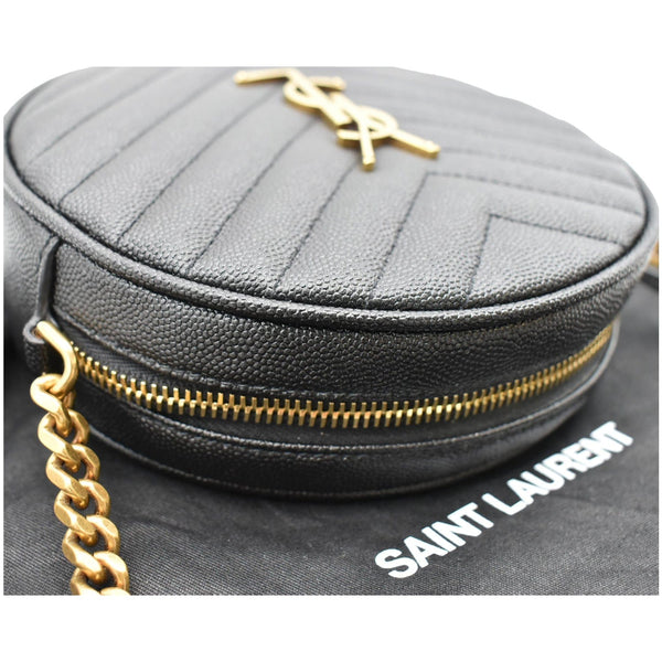 Yves Saint Laurent Vinyle Round Chevron Leather Camera Bag