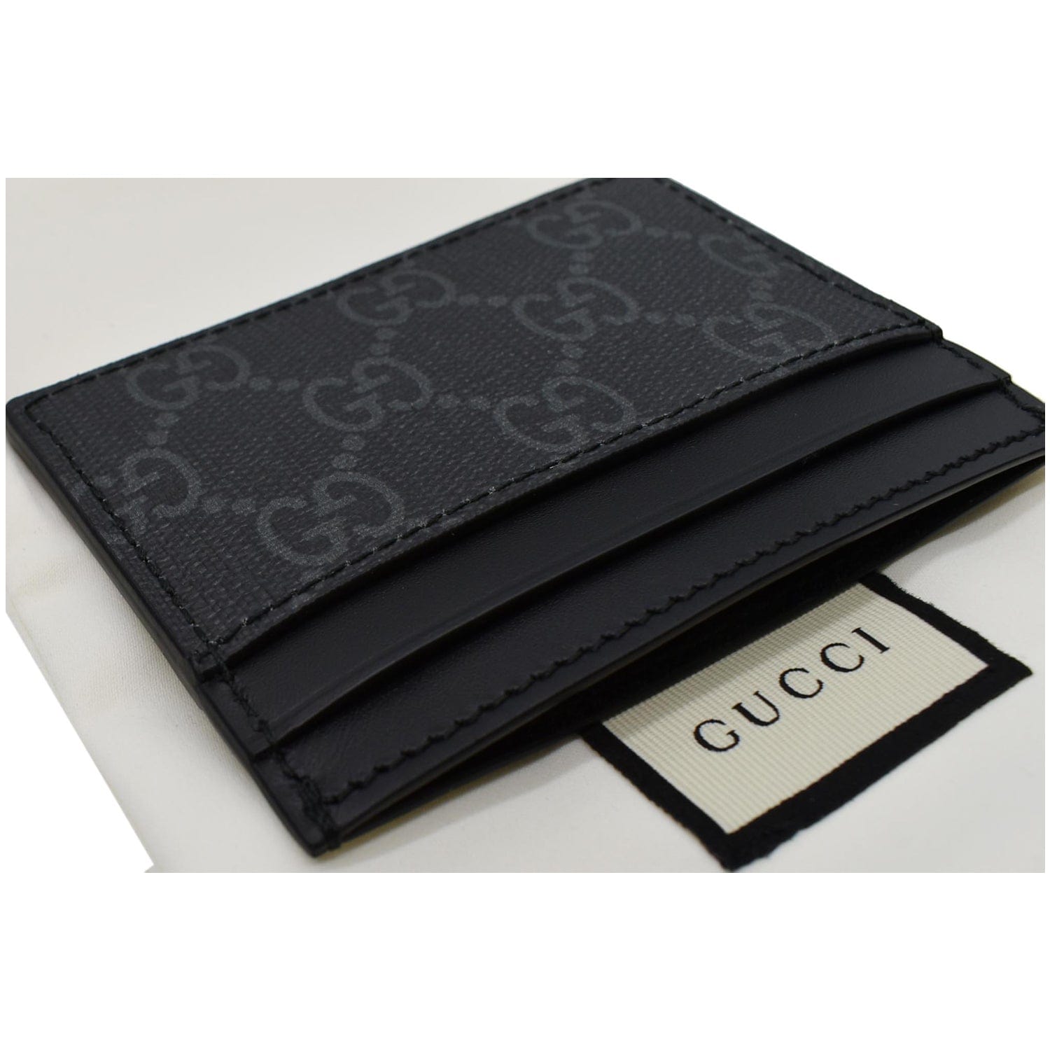 Gucci Black Kingsnake Print Leather Men's Bifold Wallet