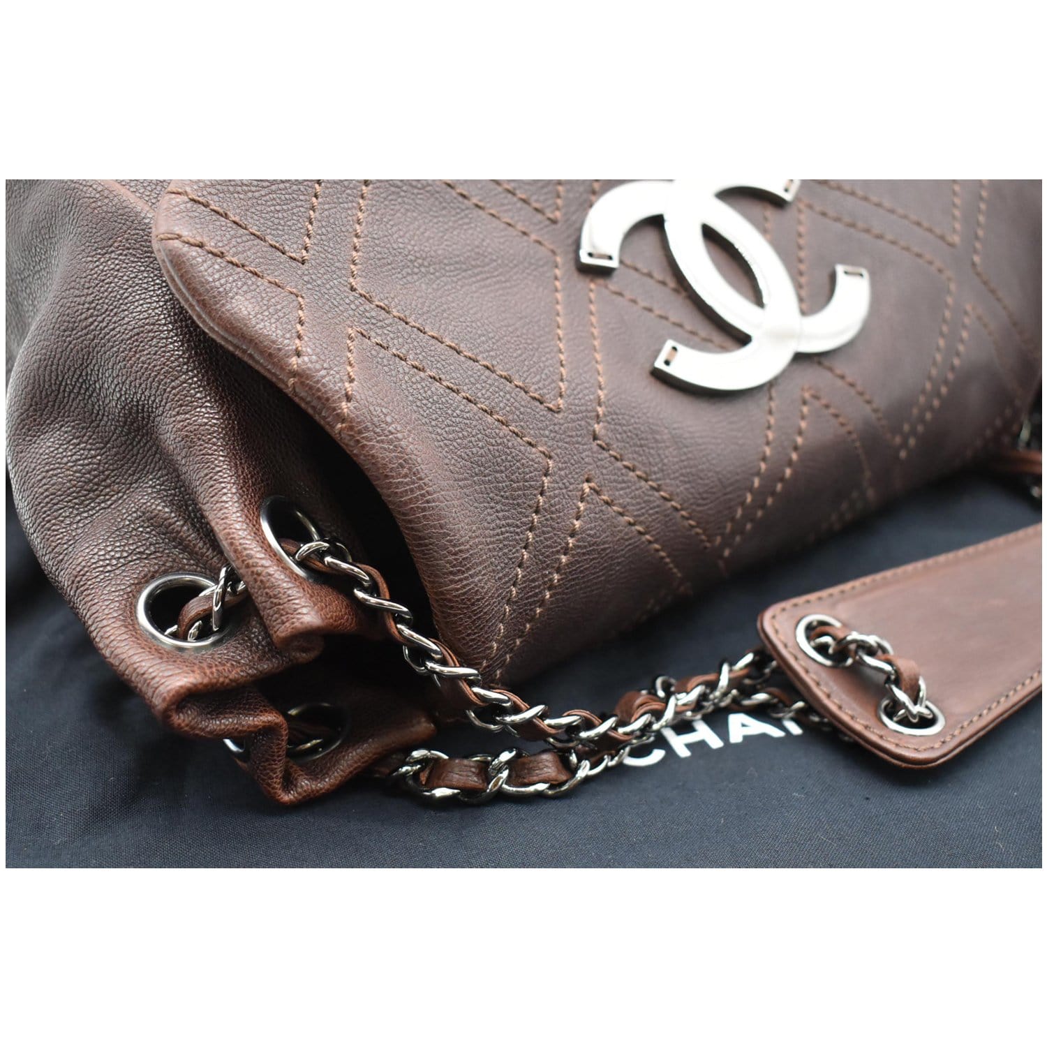 Chanel Hamptons CC Accordion Lambskin Classic Flap Bag