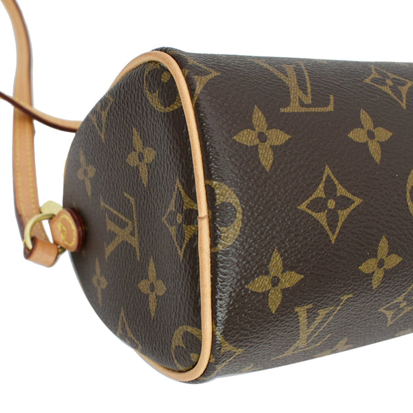 LOUIS VUITTON Nano Speedy Monogram Canvas Crossbody Bag Brown