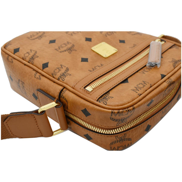 MCM KL Mini Visetos Monogram Canvas Crossbody Bag Cognac
