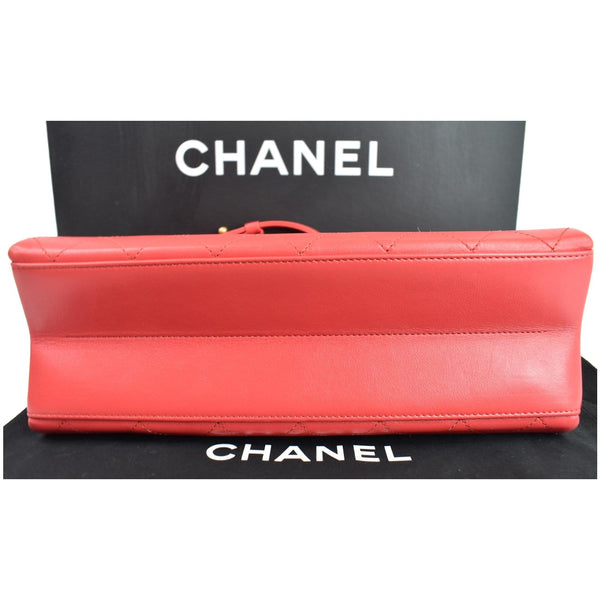 Chanel Coco Luxe Medium Flap Lambskin Shoulder Bag bottom side