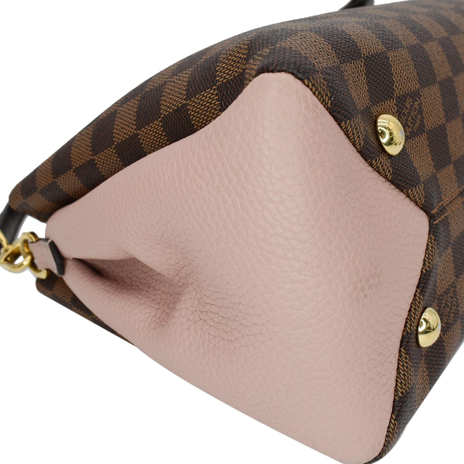 Louis Vuitton Damier Ebene Canvas With Pink Leather Brittany Bag