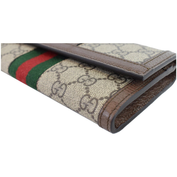 GUCCI Ophidia GG Continental Supreme Canvas Wallet Beige 523153