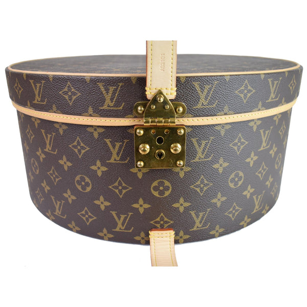 Louis Vuitton Hat Box 40 Monogram Canvas Travel Handbag - close button