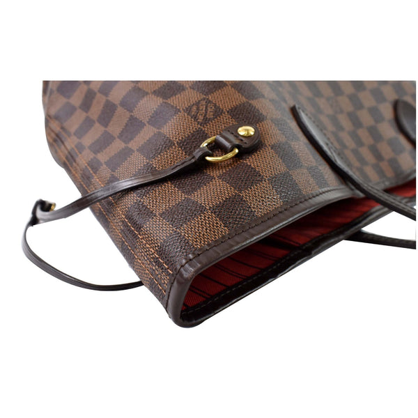 Louis Vuitton Neverfull MM Damier Ebene Shoulder Bag focused view