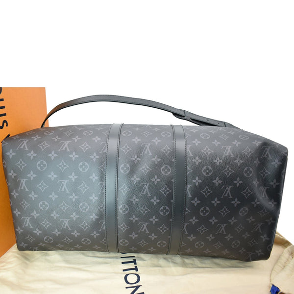 LOUIS VUITTON Keepall 55 Bandouliere Monogram Eclipse Travel Bag Black