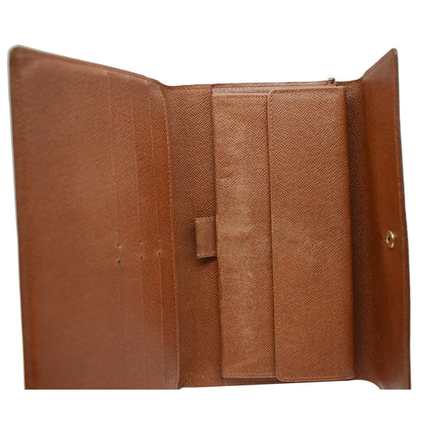 LOUIS VUITTON Sarah Monogram Canvas Wallet Brown