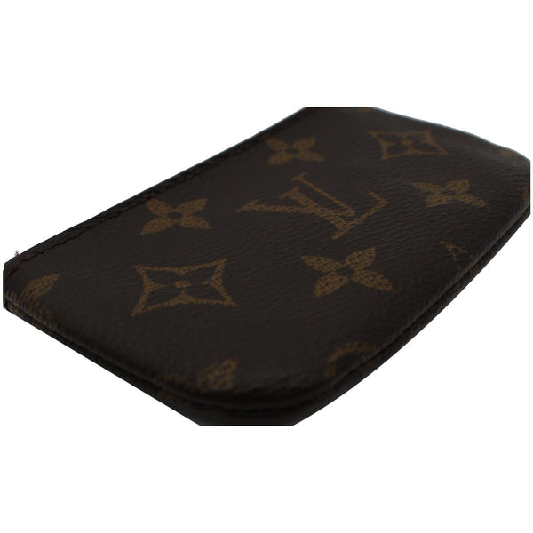 LOUIS VUITTON Pochette Key Cles Monogram Canvas Coin Case Brown