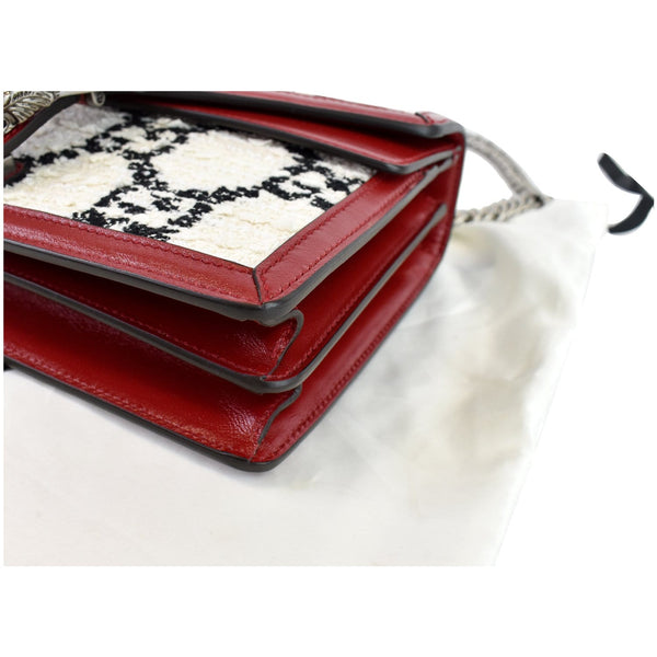 GUCCI Dionysus GG Tweed Small Shoulder Bag Cerise 400249