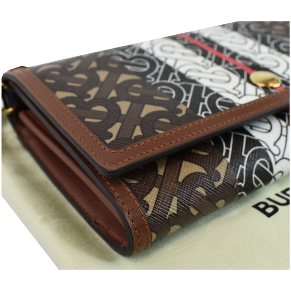 BURBERRY Monogram Stripe E-canvas Strap Wallet Brown