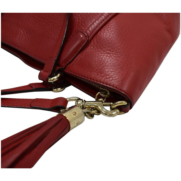 GUCCI Soho Leather Top Handle Shoulder Bag Red 369176