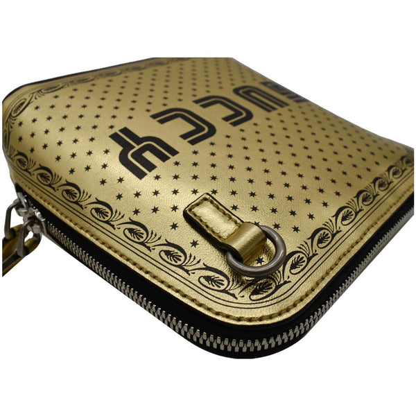 GUCCI Moon Steller Guccy Leather Crossbody Bag Gold 511189