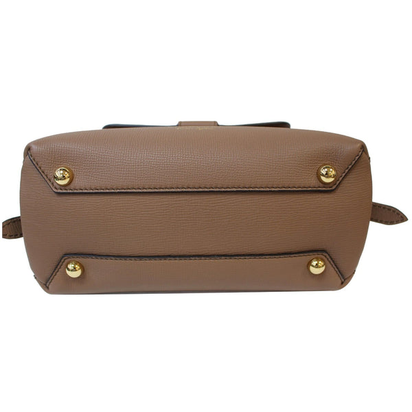 BURBERRY Camberley Small House Check Leather Shoulder Bag Beige