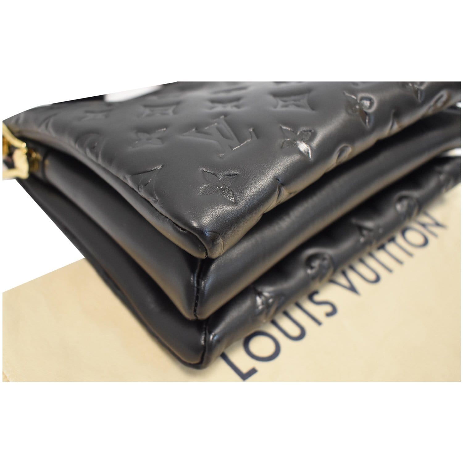 black lv embossed bag