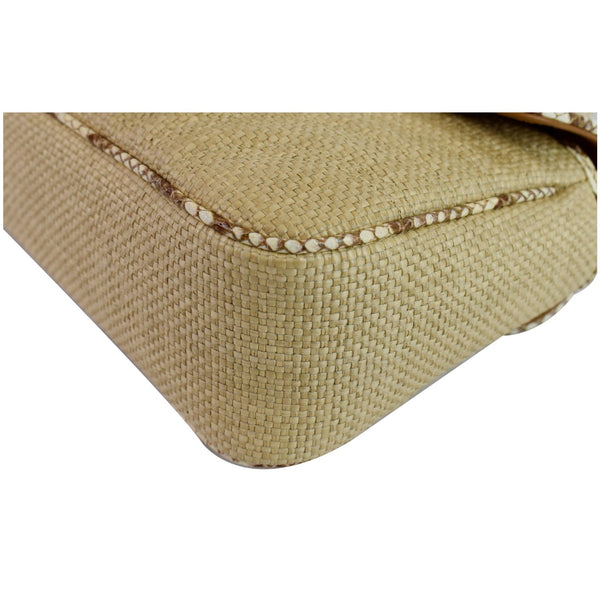 preowned Gucci GG Marmont Raffia Small Shoulder Bag