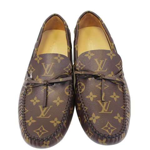 LOUIS VUITTON Arizona Moccasin Monogram Canvas Men's Shoes Loafers