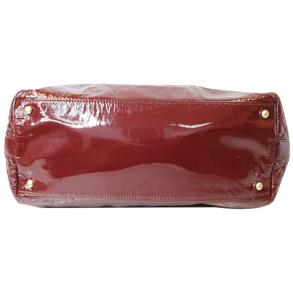 CHANEL Rock & Chain Patent Vinyl Bowler Shoulder Bag Red