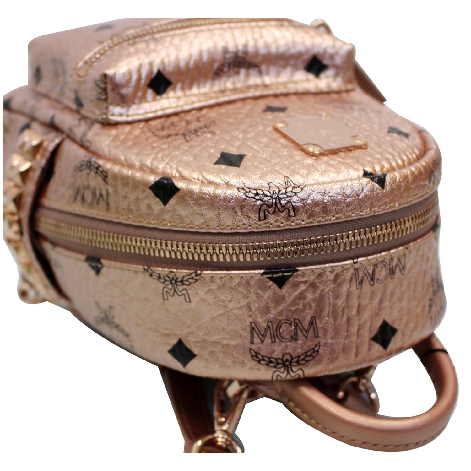 bebe boo mini backpack MCM Stark Bebe Boo X Mini Visetos Backpack Bag Gold