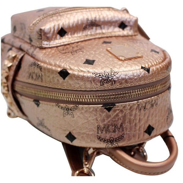 MCM Stark Bebe Boo X Mini Visetos Backpack Bag Gold