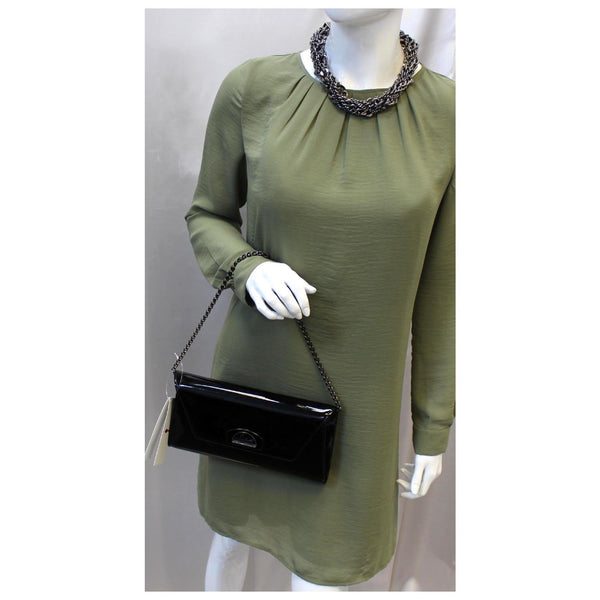 Christian Louboutin Vero Dodat Patent Leather Clutch Bag Black-US