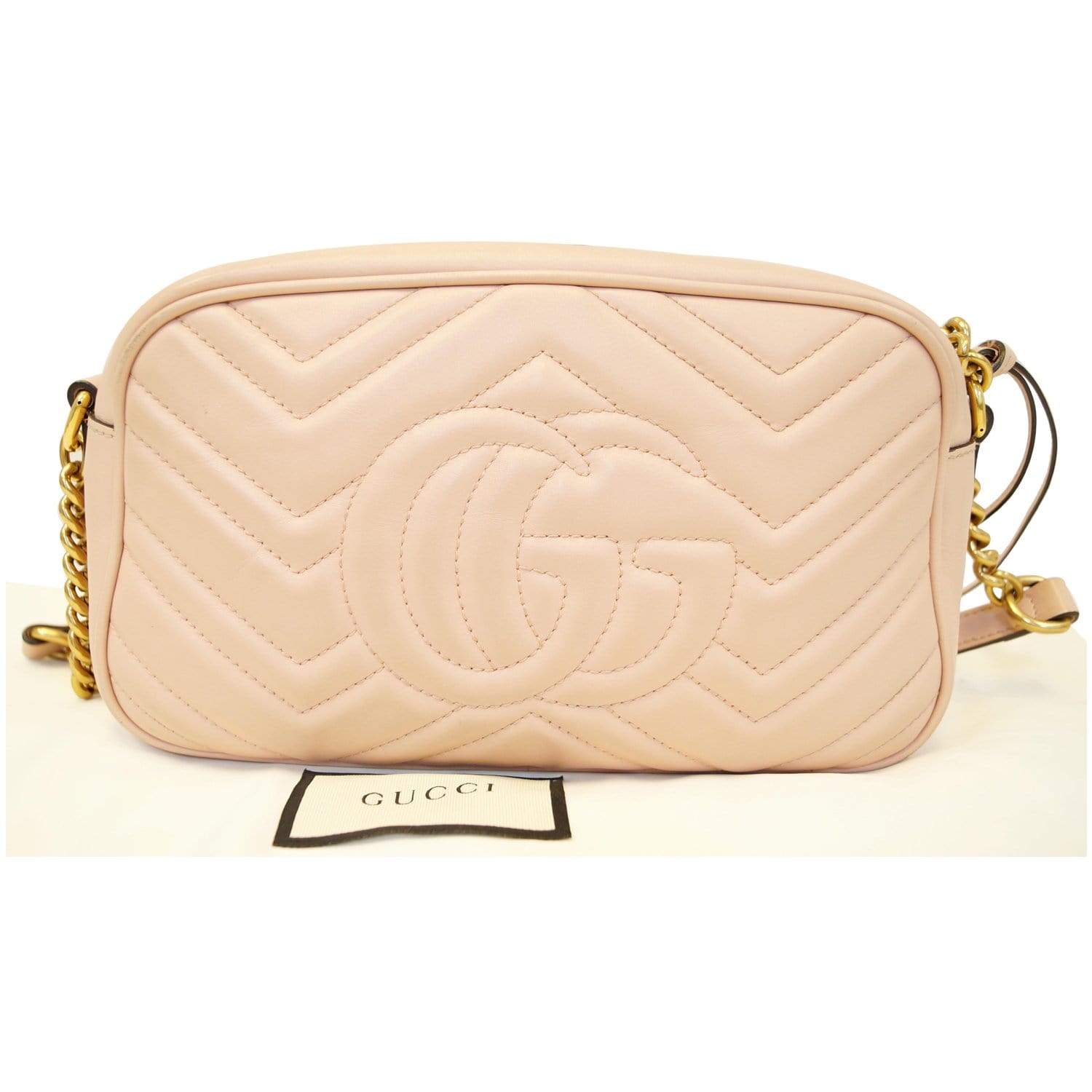 GG Light Pink Marmont Crossbody Bag Matelassé Leather