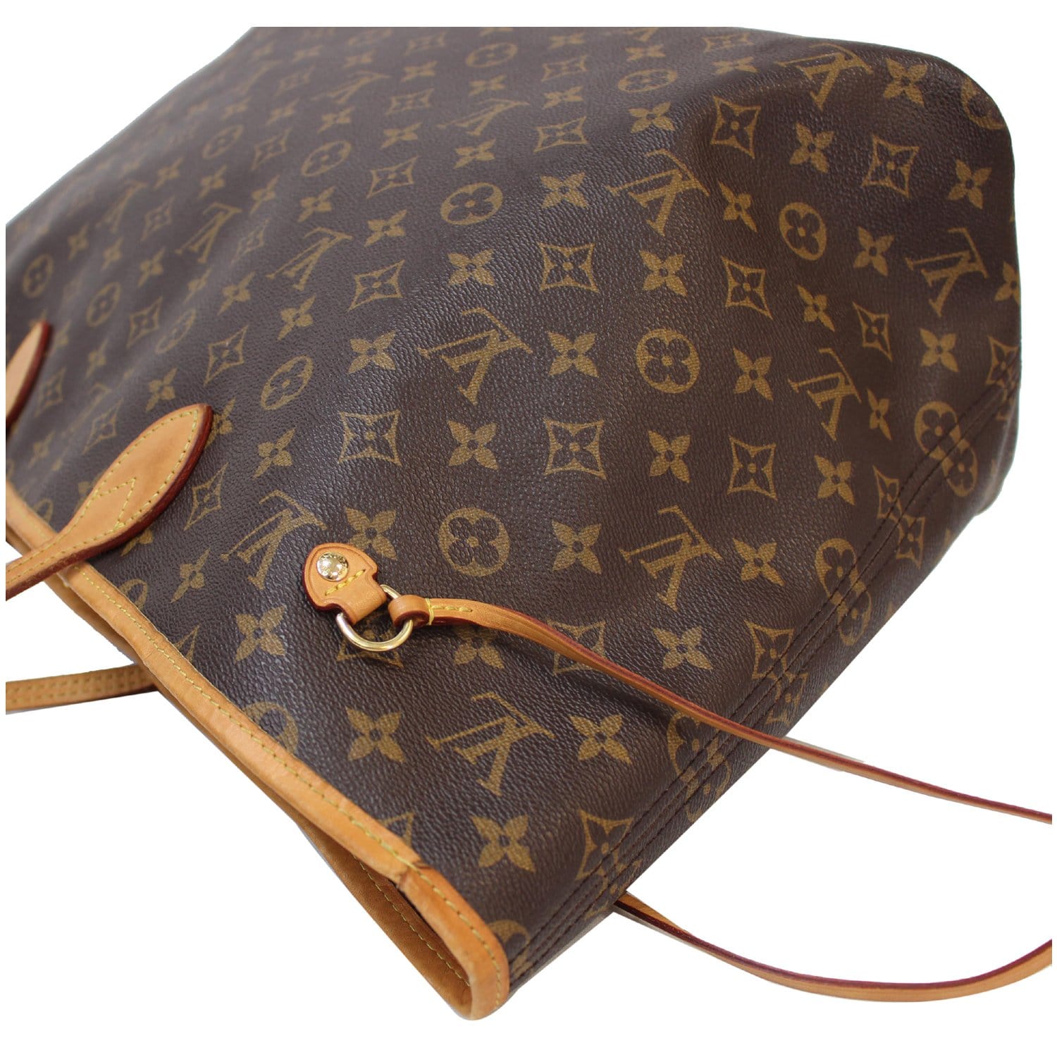 Neverfull leather clutch bag Louis Vuitton Brown in Leather - 31758842
