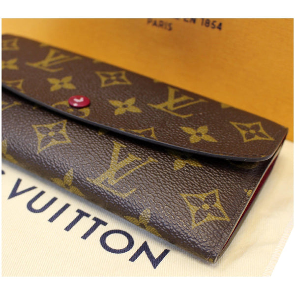 LOUIS VUITTON Emilie Monogram Canvas Wallet Brown