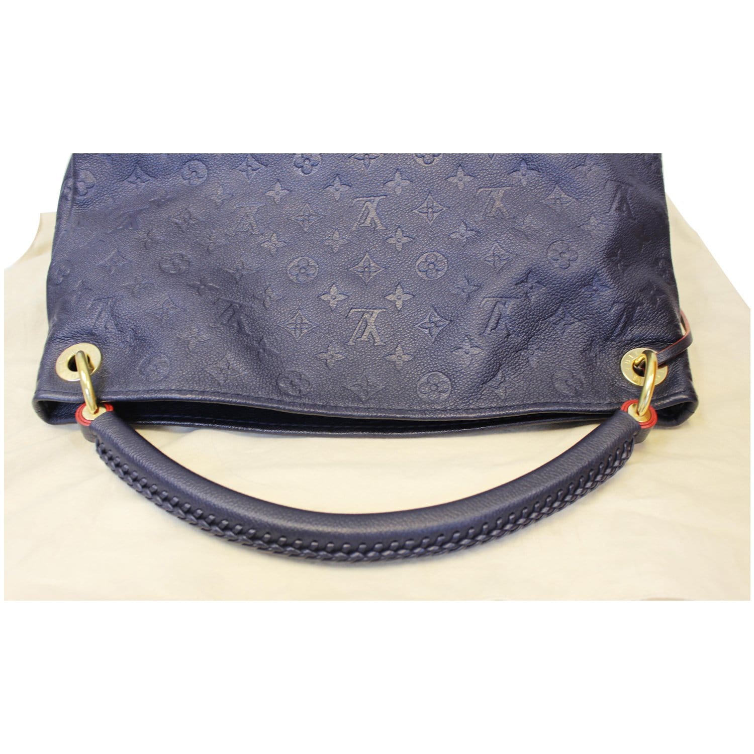 Louis Vuitton Artsy MM Monogram Empreinte Navy and Red Tote Bag at
