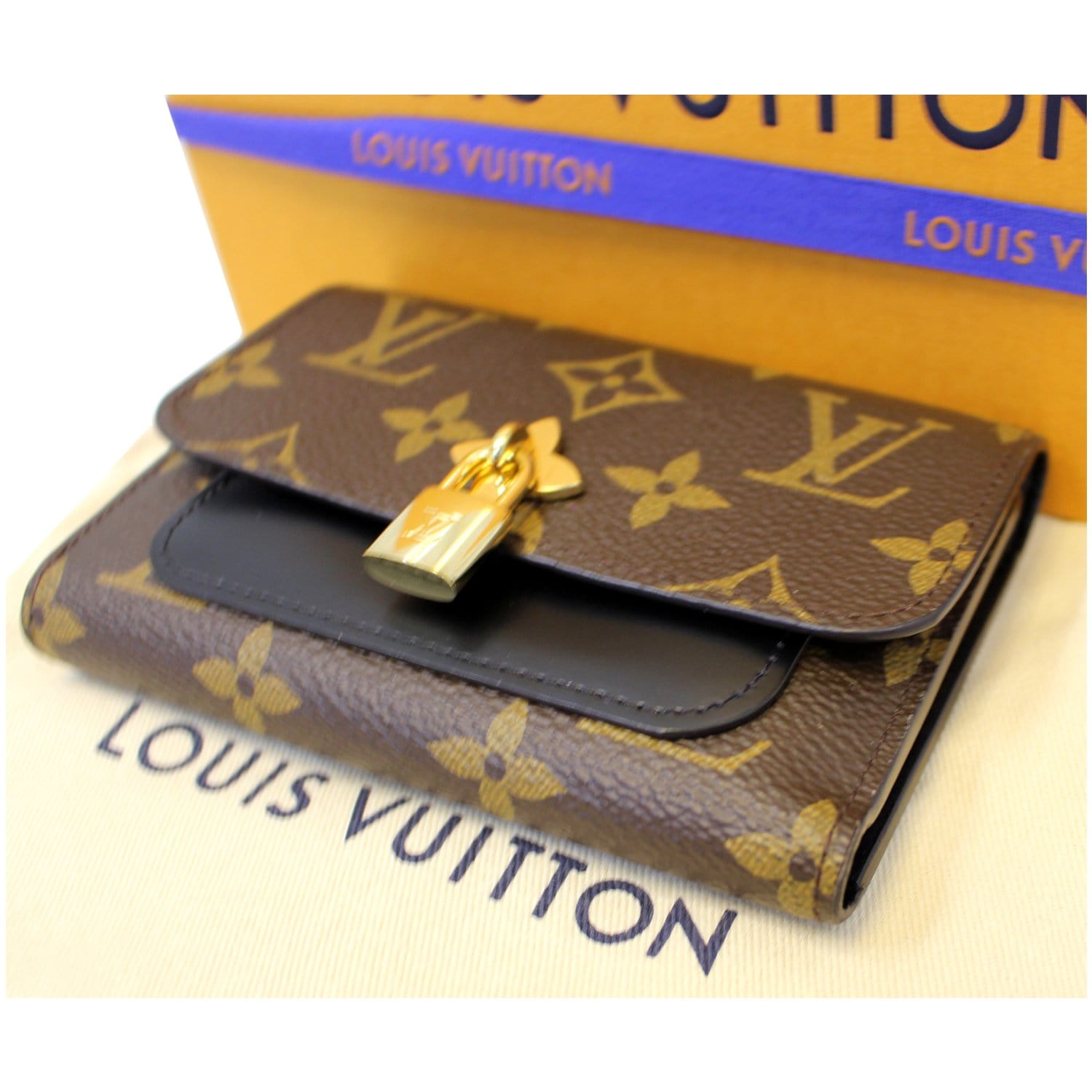 Louis Vuitton Flower Lock Monogram Noir Wallet - LVLENKA Luxury