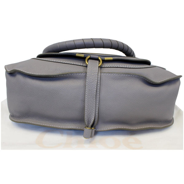 CHLOE Medium Marcie Pebbled Leather Satchel Shoulder Bag Grey-US