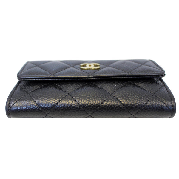 CHANEL Flap Caviar Leather Card Holder Black-US