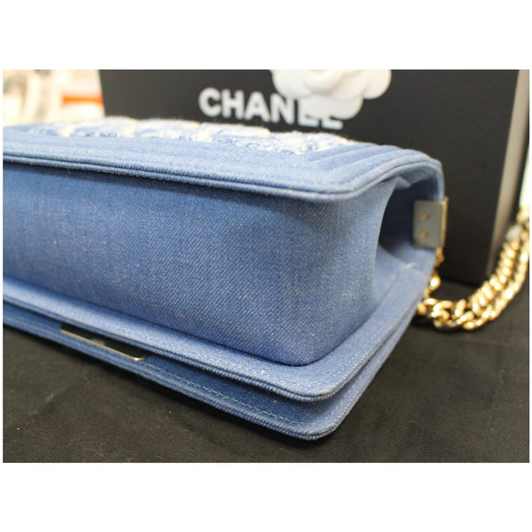 used Chanel Boy The 27th Mini Denim Shoulder Bag Blue