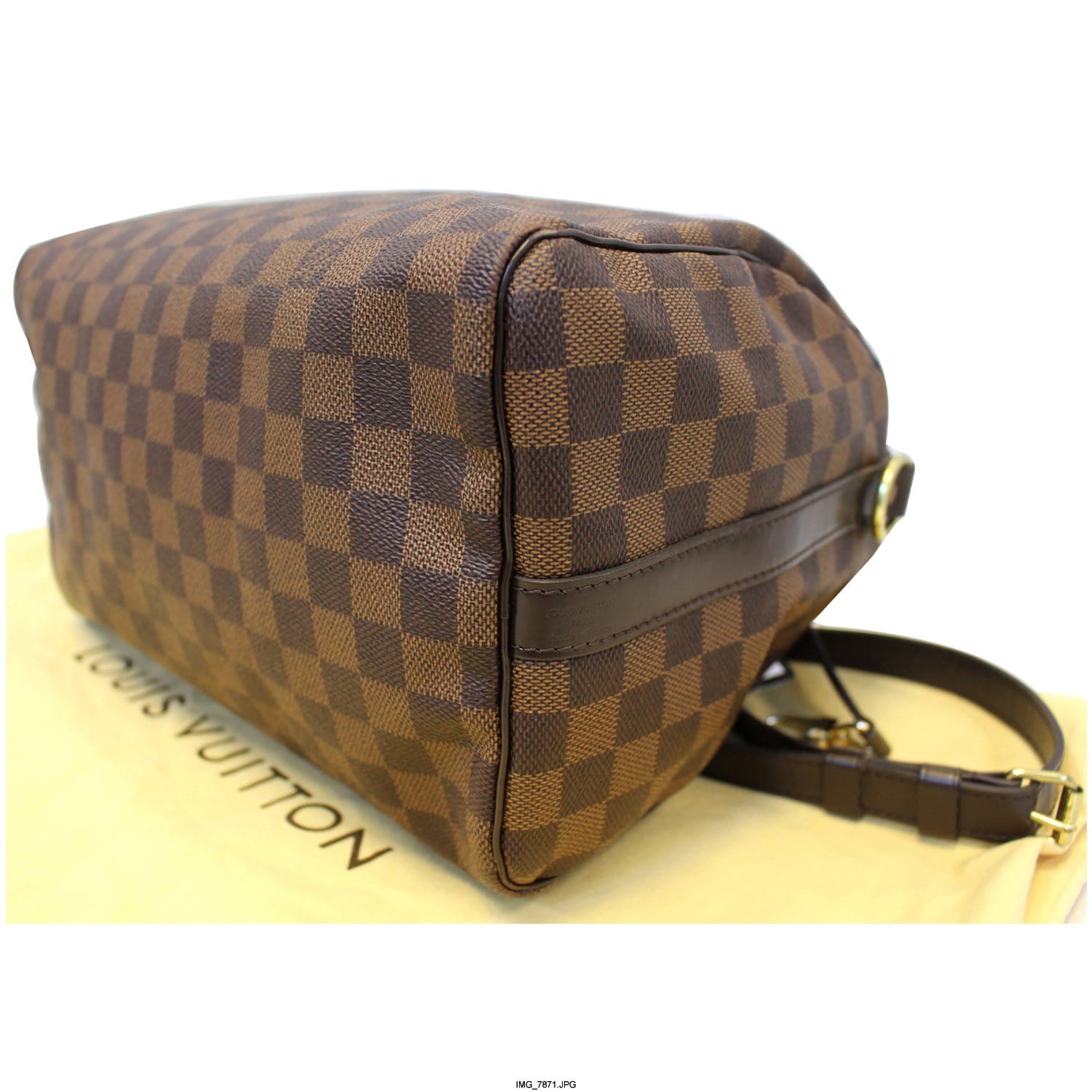 Speedy bandoulière leather crossbody bag Louis Vuitton Khaki in Leather -  32833797
