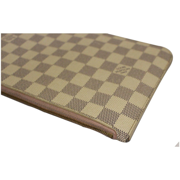 LOUIS VUITTON Pochette Wristlet Pouch Damier Azur Neverfull MM White