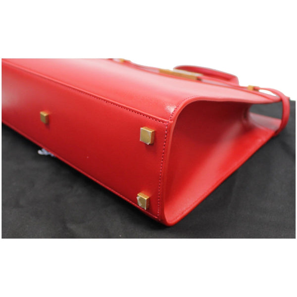 YVES SAINT LAURENT Small Manhattan Calfskin Leather Shopper Tote Bag Red - Last Call