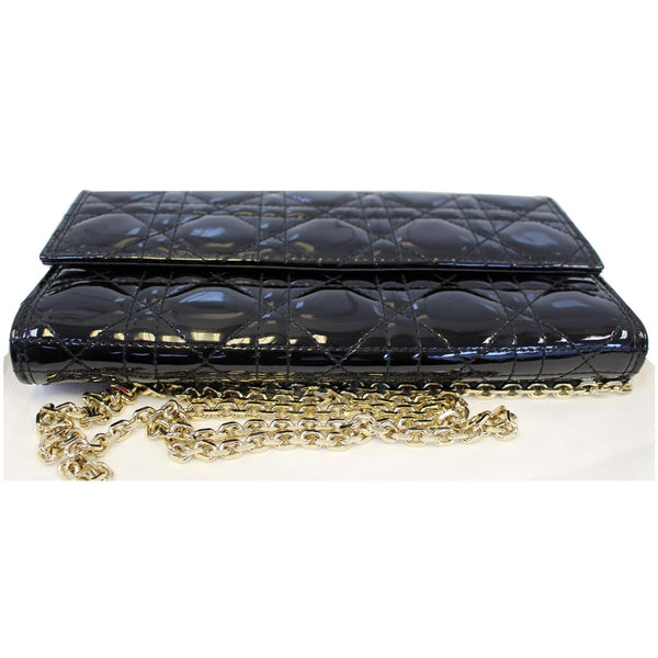 CHRISTIAN DIOR Lady Dior Croisiere Cannage Lambskin Chain Wallet Black-US