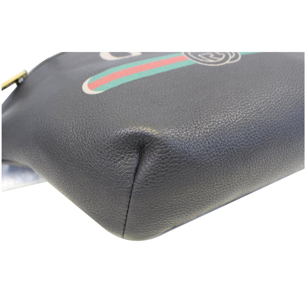 GUCCI Print Leather Black Belt Waist Bum Bag Medium 530412