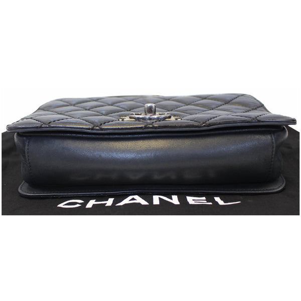 Chanel Flap CC Quilted Leather Crossbody Bag Black - front view