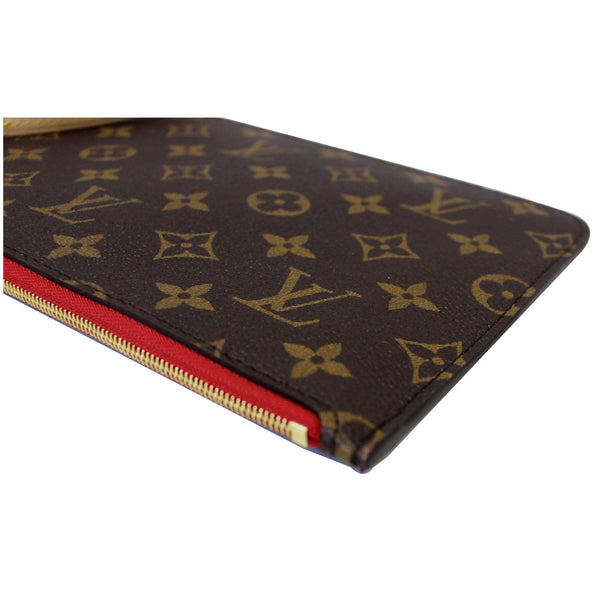 LOUIS VUITTON Pochette Wristlet Pouch Monogram Canvas Neverfull MM Brown/Red-US