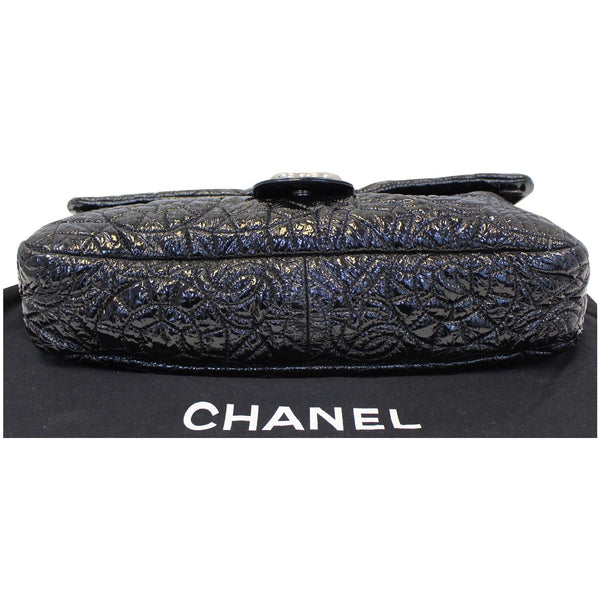 Chanel Single Flap Bag Quilted Pattern Jumbo Black - bottom view