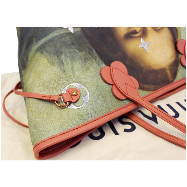 LV Jeff Koons Da Vinci Neverfull MM Bag  hand  strap