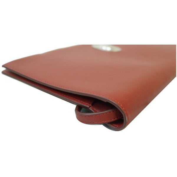 CELINE Oval Flap Leather Strap Clutch Shoulder Bag Red