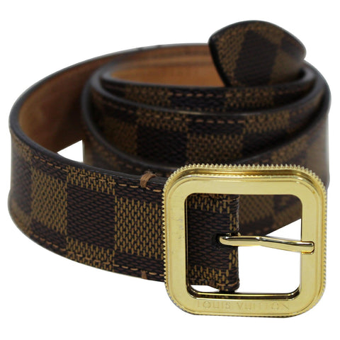 LOUIS VUITTON Tresor Damier Ebene Belt Brown Size 41